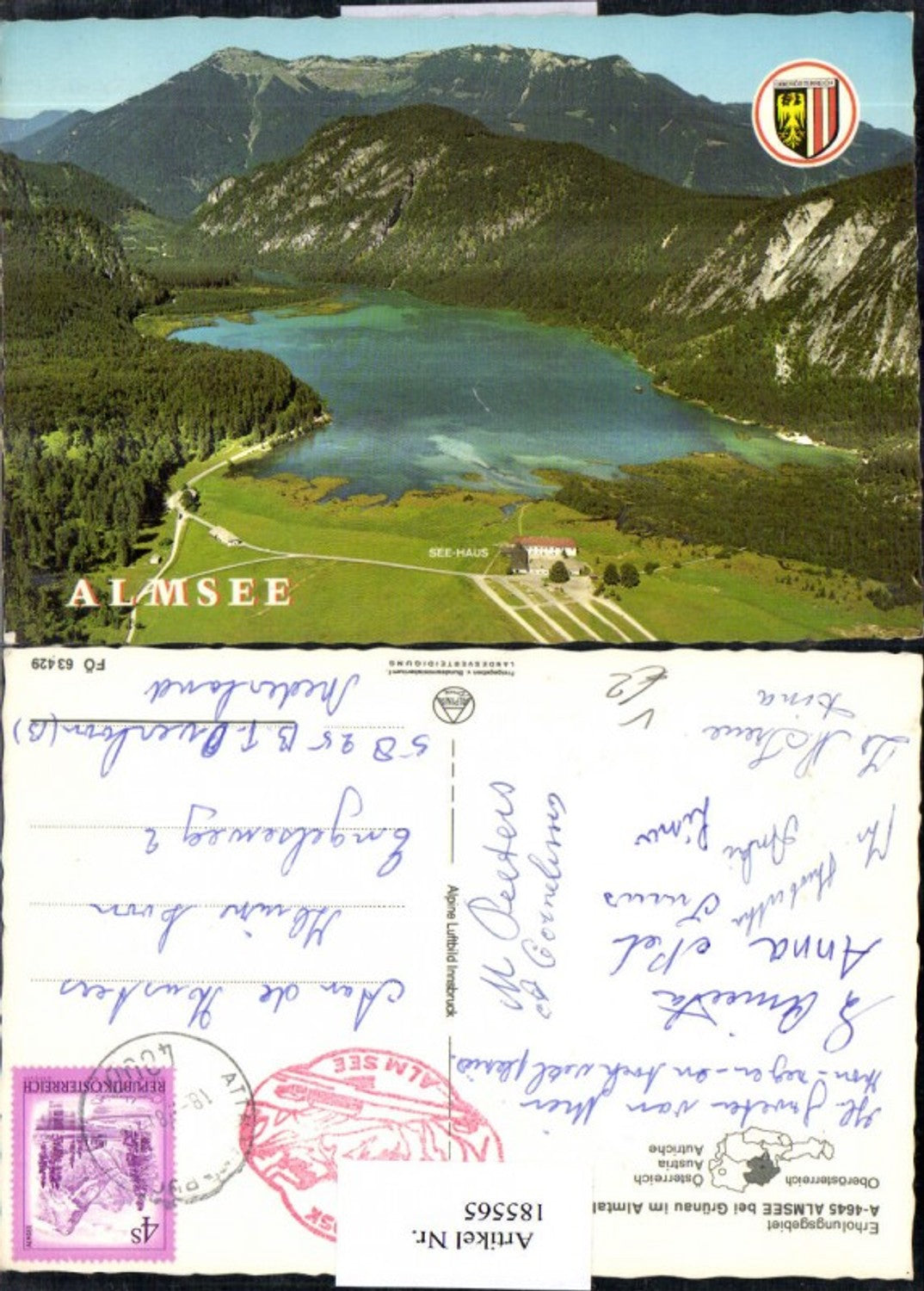 185565,Almsee b. Grünau Seehaus pub Alpine Luftbild