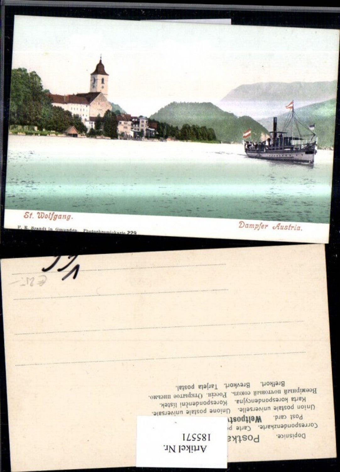 185571,St. Wolfgang Dampfer Austria Kirche pub Brandt 229
