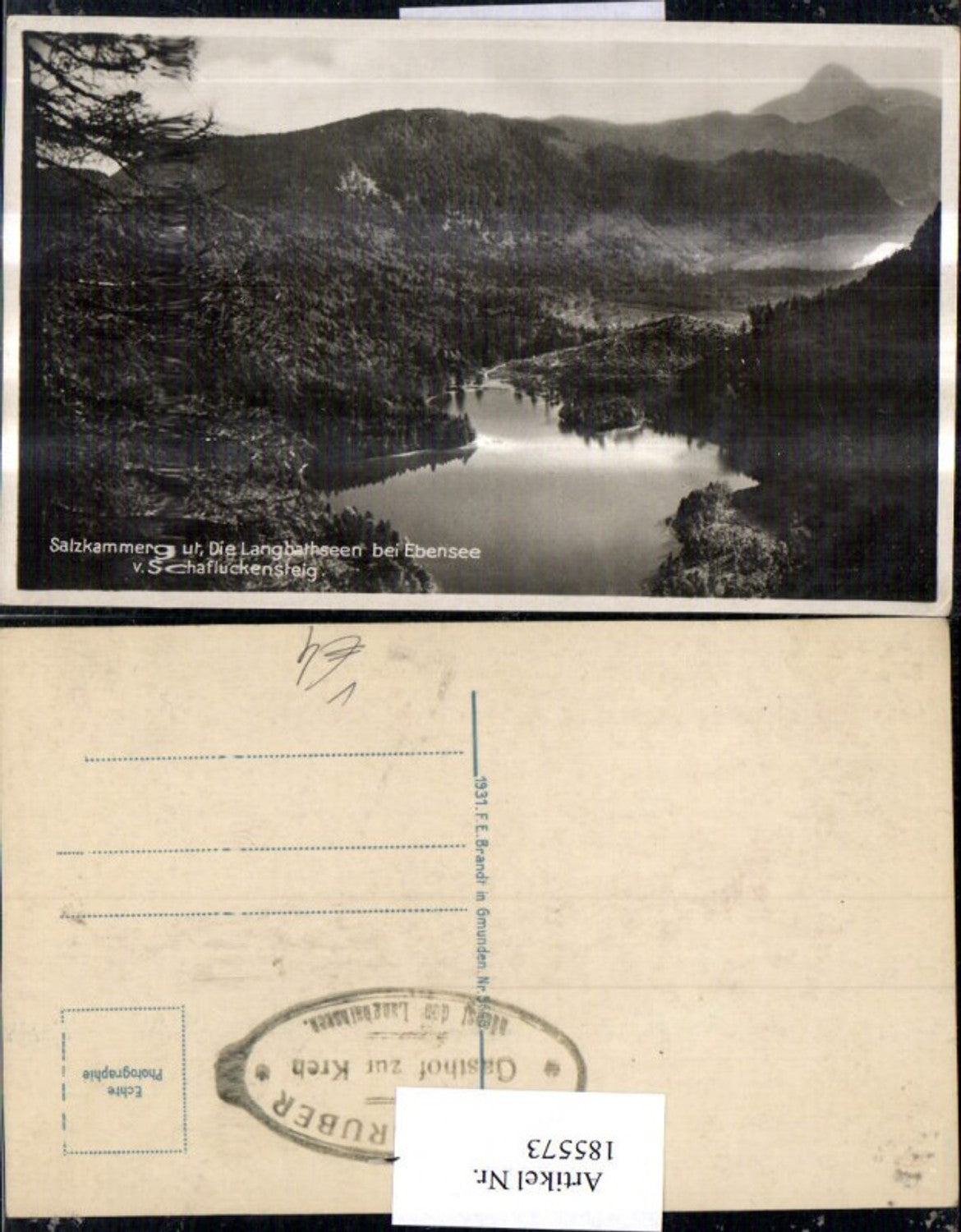 185573,Salzkammergut Langbathsee b. Ebensee v. Schafluckensteig pub Brandt 5646