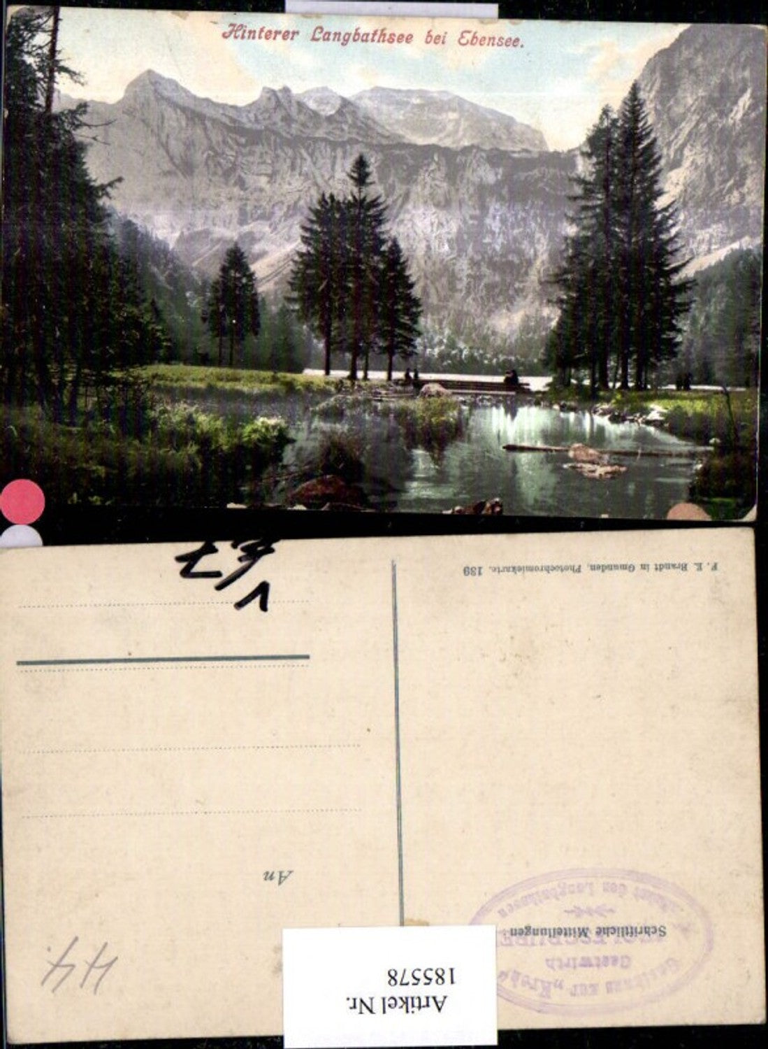 185578,Hinterer Langbathsee b. Ebensee pub Brandt 139