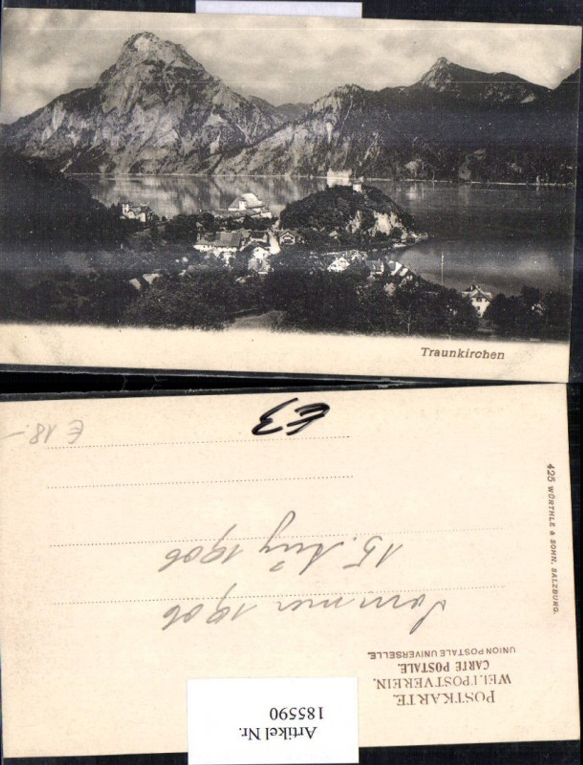 185590,Traunkirchen Totale m. Traunstein