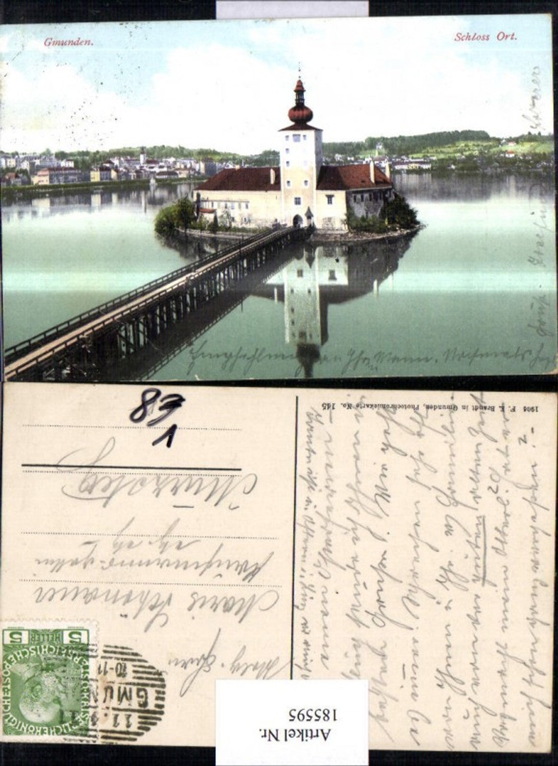 185595,Gmunden Teilansicht Schloss Orth pub Brandt 145