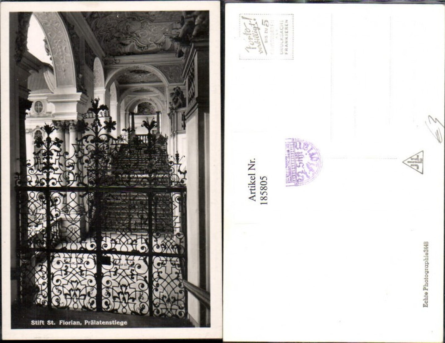 185805,St Florian Stift St Florian Prälatenstiege Foto Ak