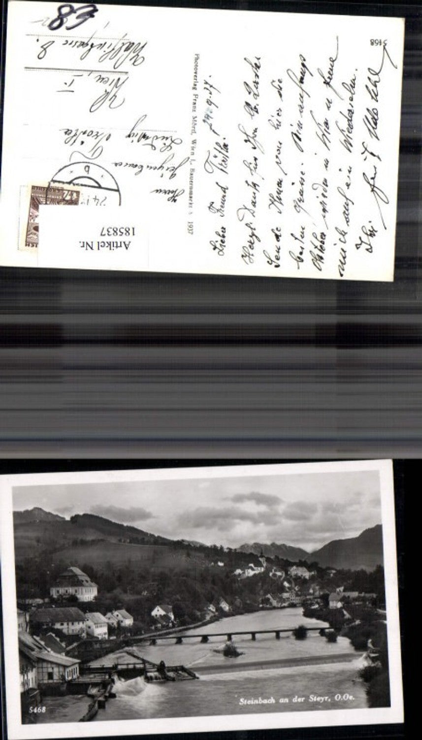 185837,Steinbach a. d. Steyr Ansicht m. Brücke Wehr