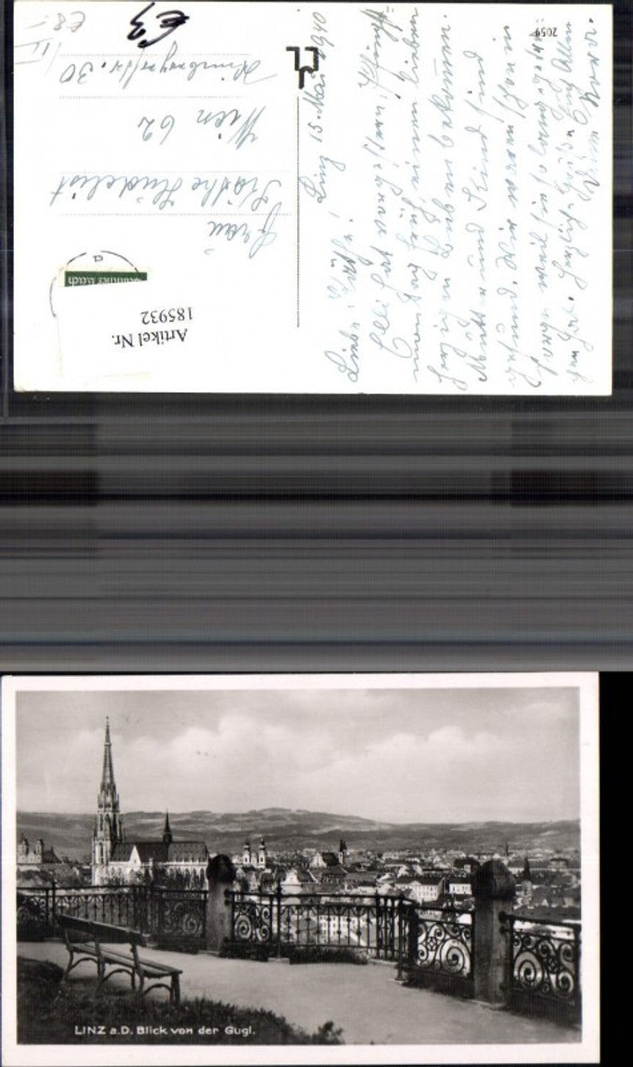 185932,Linz a. d. Donau Blick v. d. Gugl
