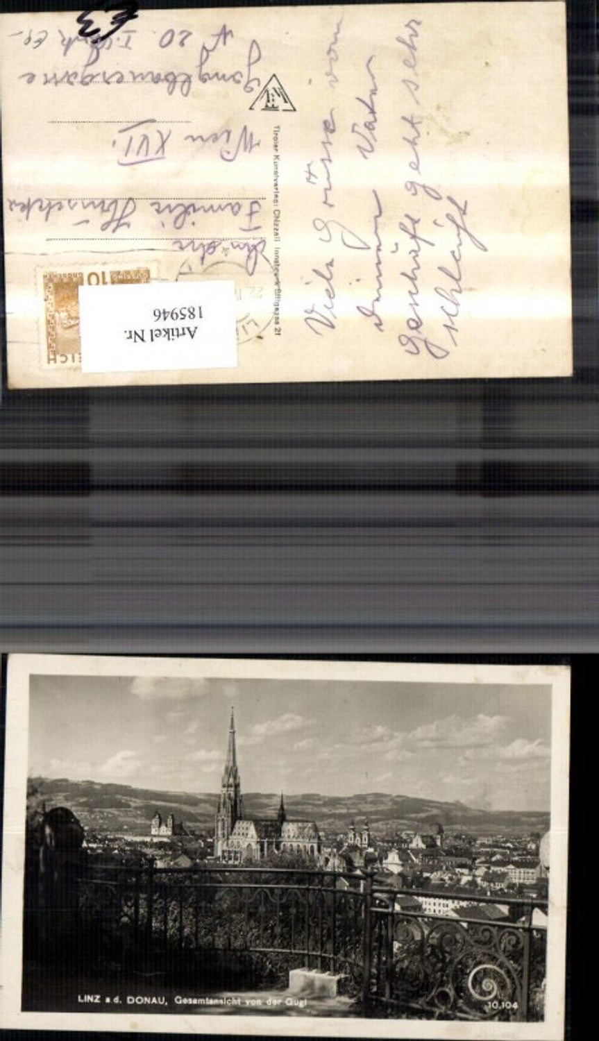 185946,Linz a. d. Donau Gesamtansicht v. d. Gugl