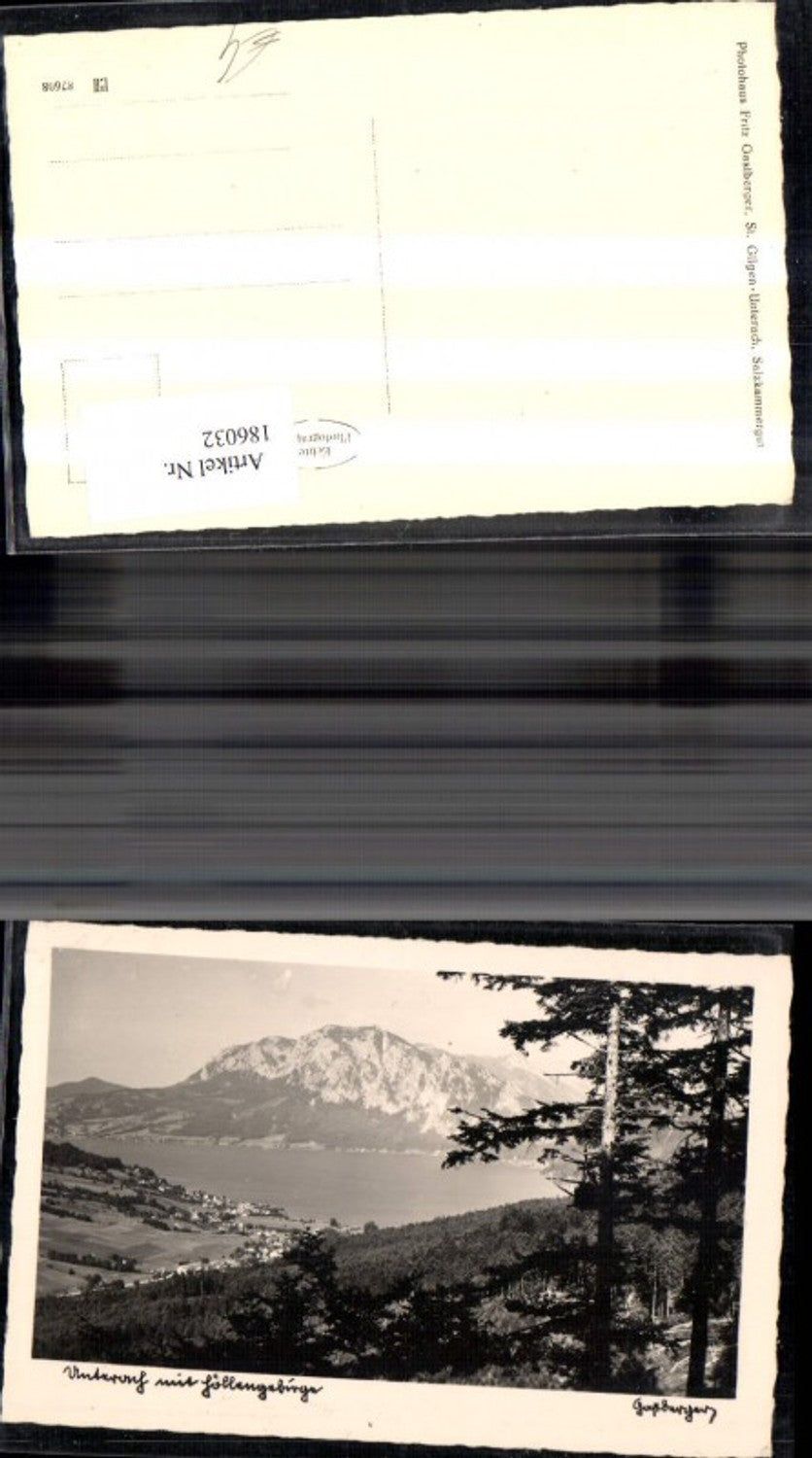 186032, Unterach am Attersee with Höllengebirge Photo Ak