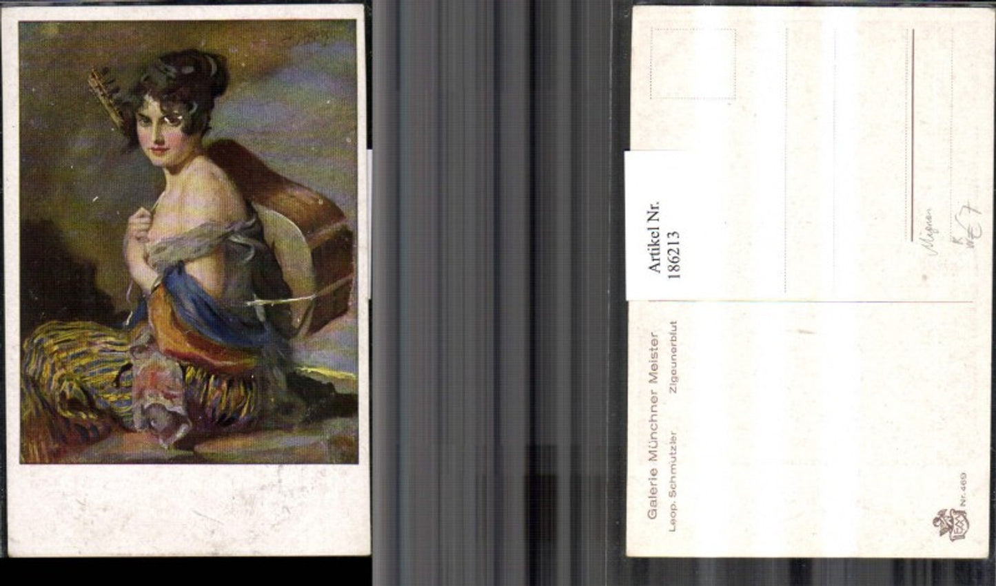 186213,Künstler AK Leop. Schmutzler Gypsy Mignon Frau m. Kleid Gitarre