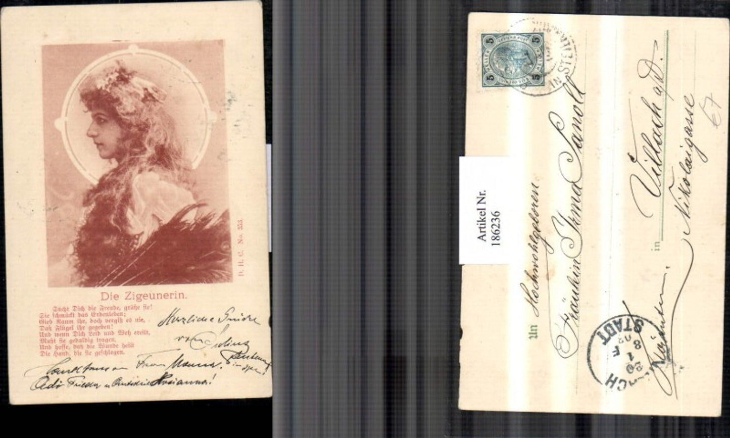 186236,Gypsy Mignon Frau Portrait v. d. Seite