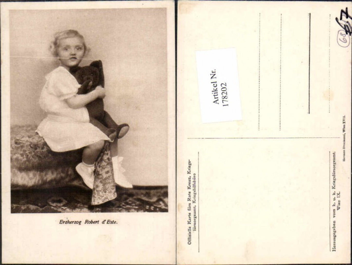 178202,Erzherzog Robert d. Erste Habsburg m. Teddy Teddybär