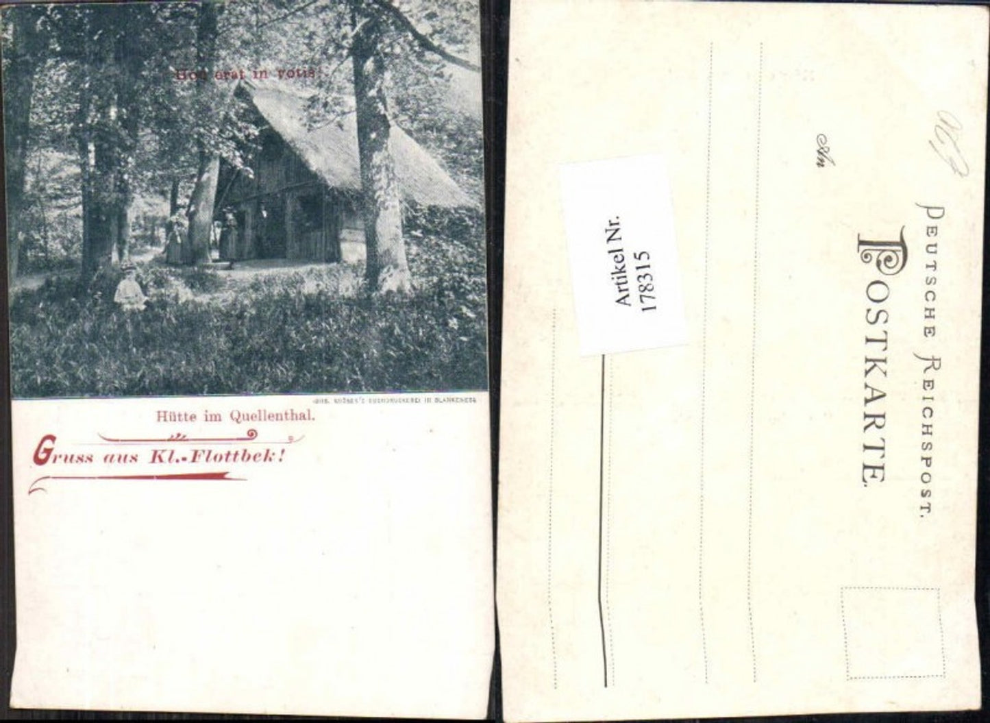 178315, Greetings from Kl. Flottbek Hut in Quellental, Hamburg