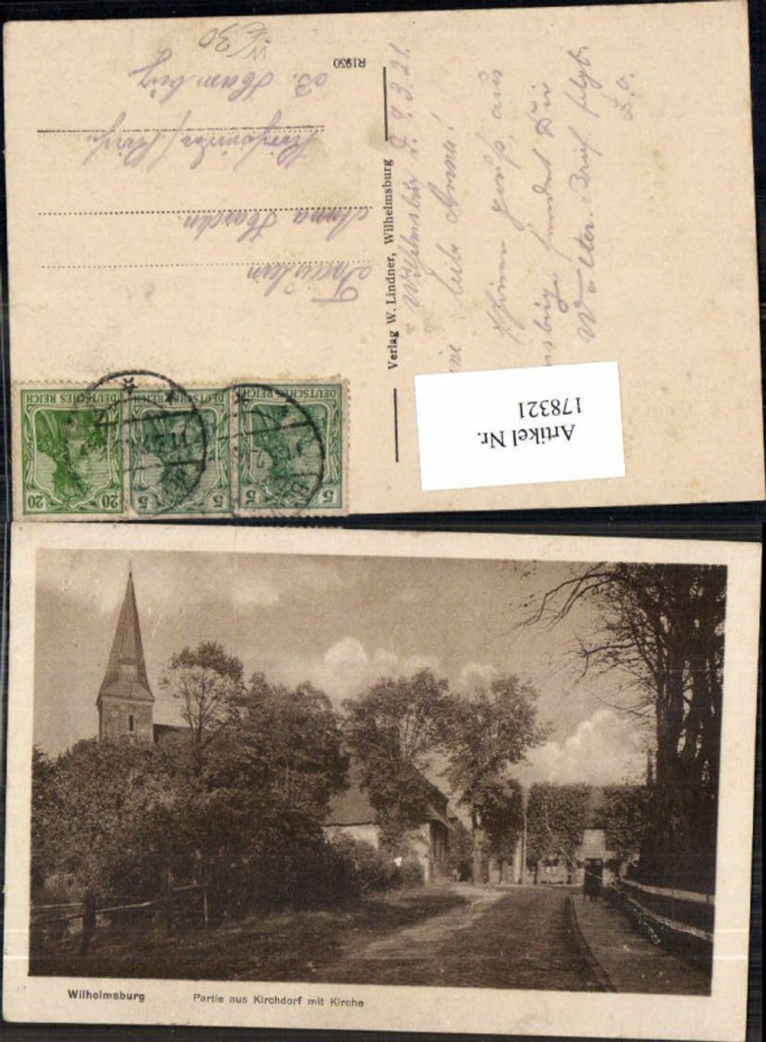 178321, Hamburg Wilhelmsburg, scene from Kirchdorf with church