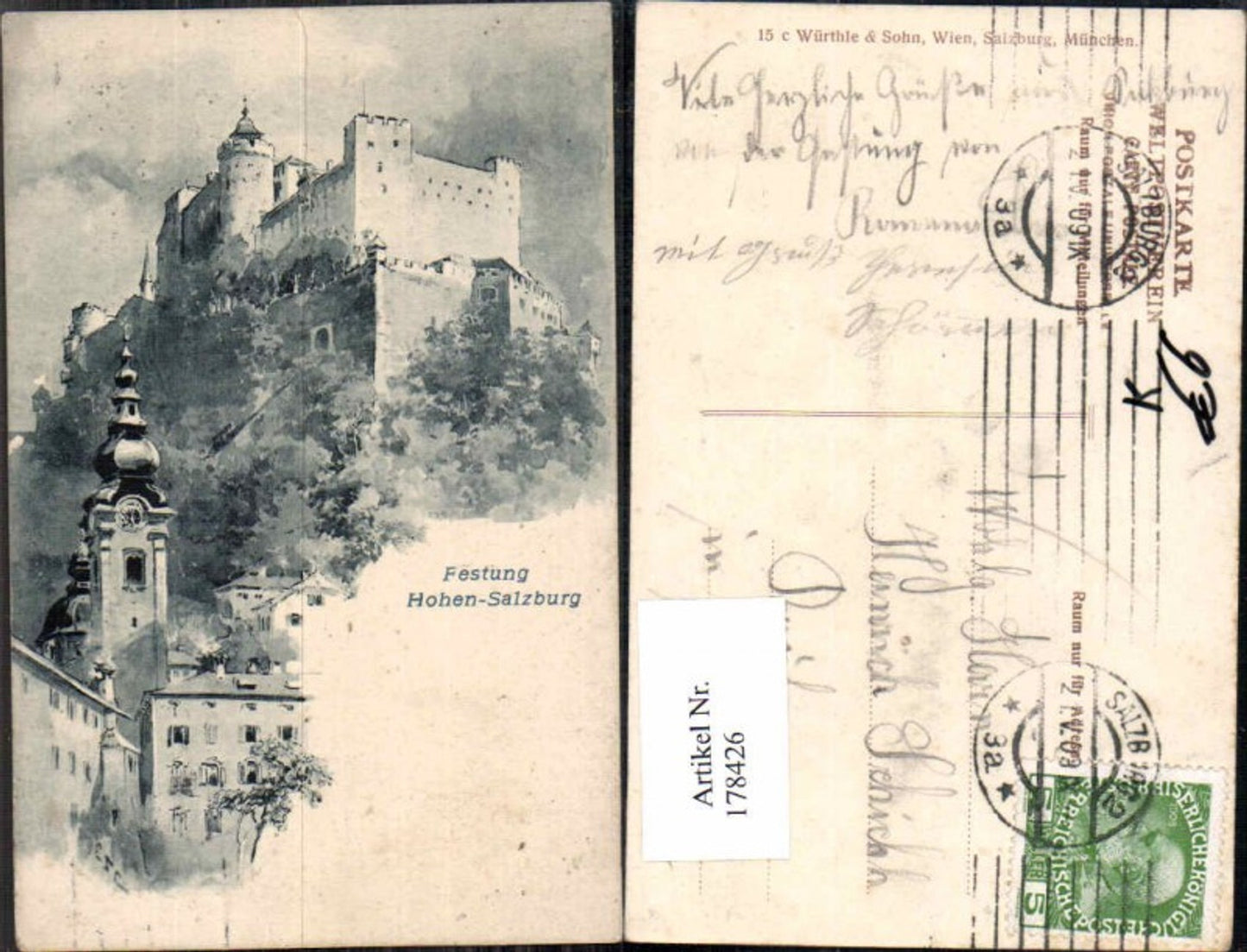178426,Künstler AK E.T. Compton Festung Hohen Salzburg