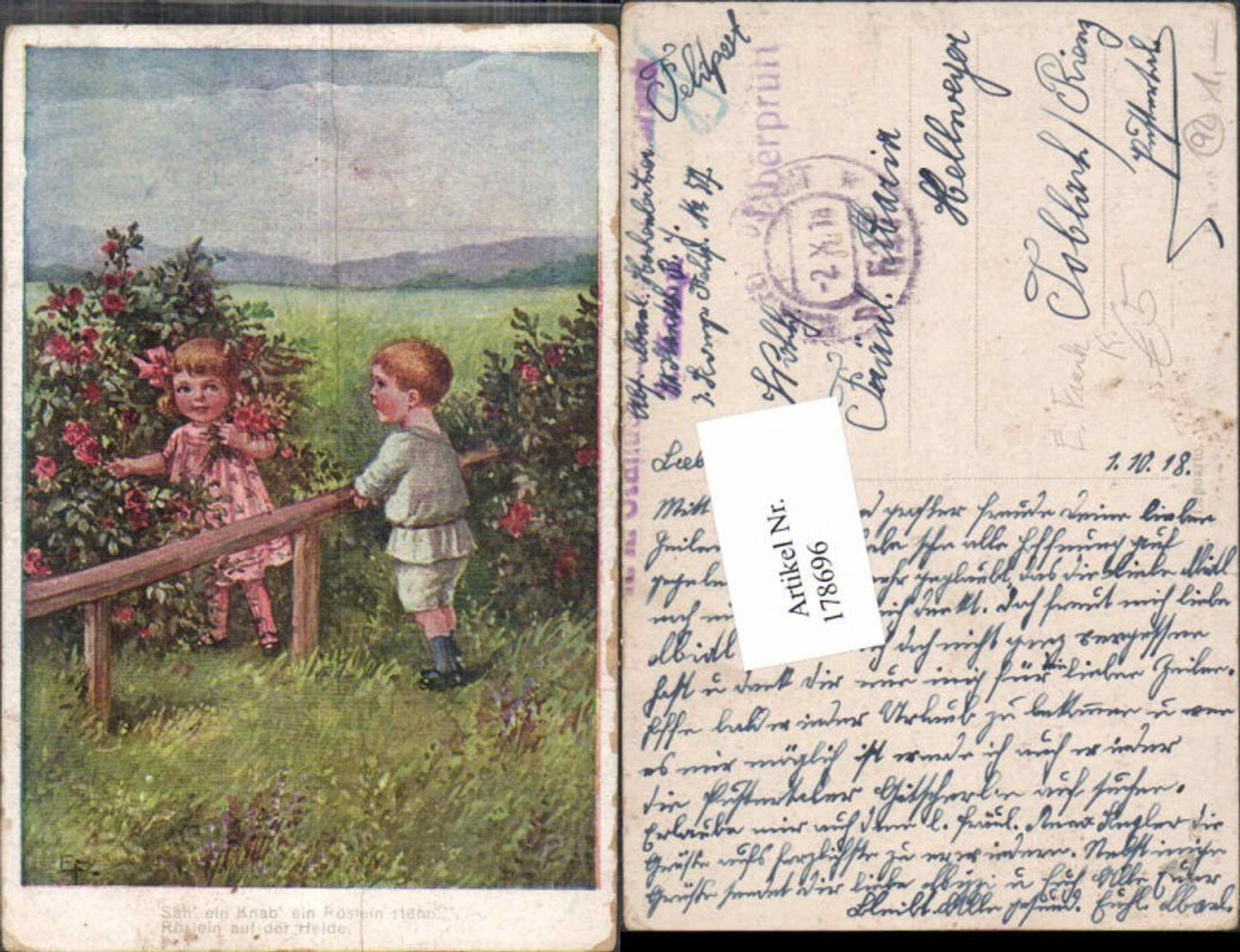 178696, Artist AK Elly Frank Children Flowers