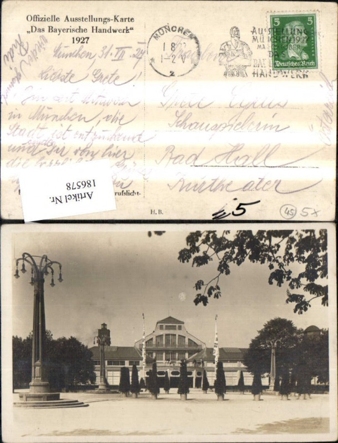 186578,München Foto Ak Offizielle Austellungskarte Das Bayerische Handwerk 1927