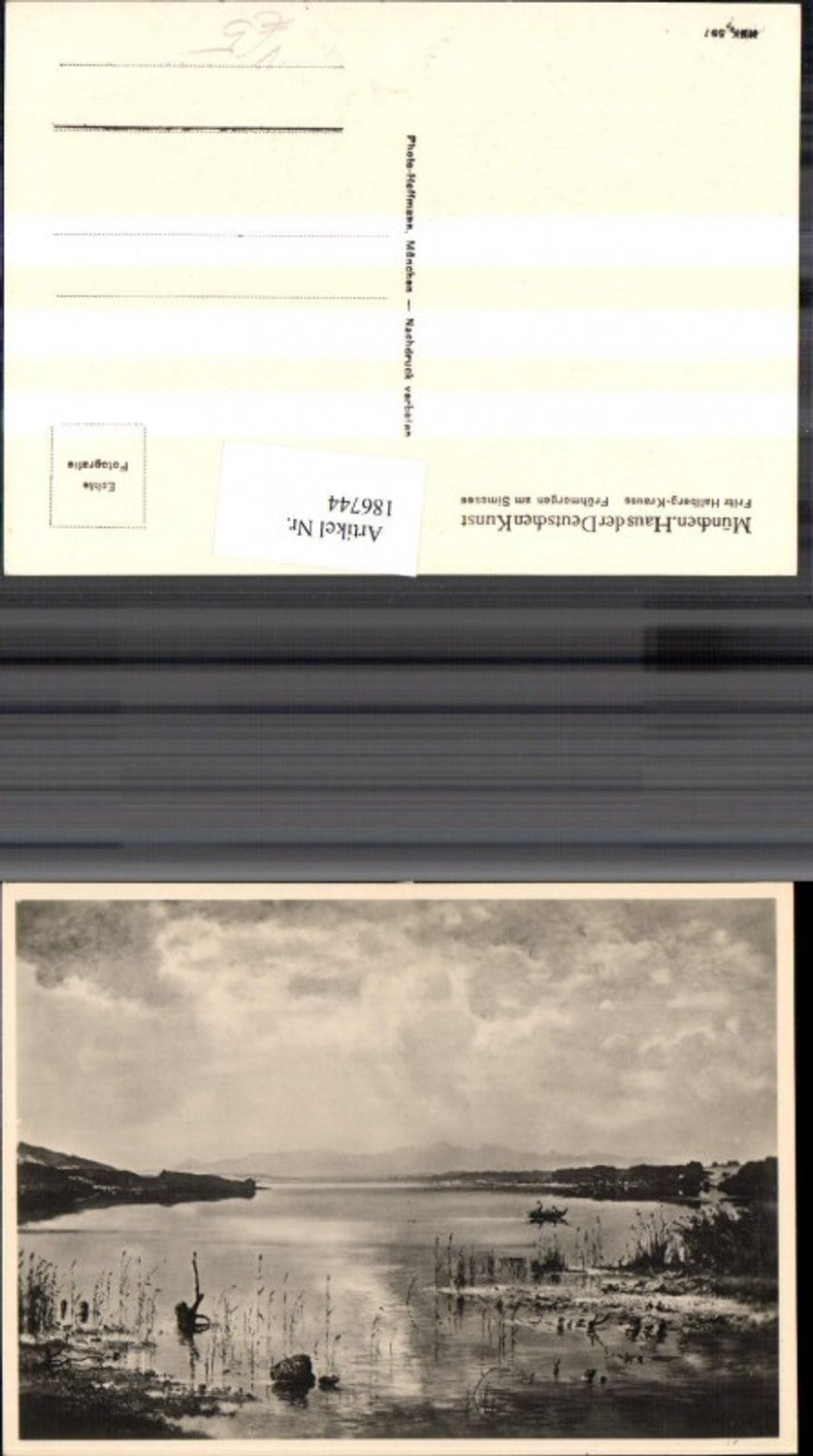 186744, House of German Art HDK 597 Early Morning at Simssee signed Hallberg-Krauss, published by Hoffmann