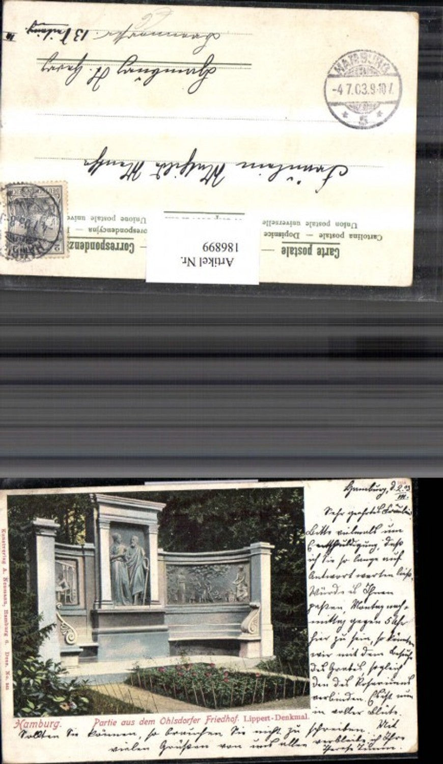 186899,Hamburg Ohlsdorf Partie am Friedhof Lippert-Denkmal Denkmal