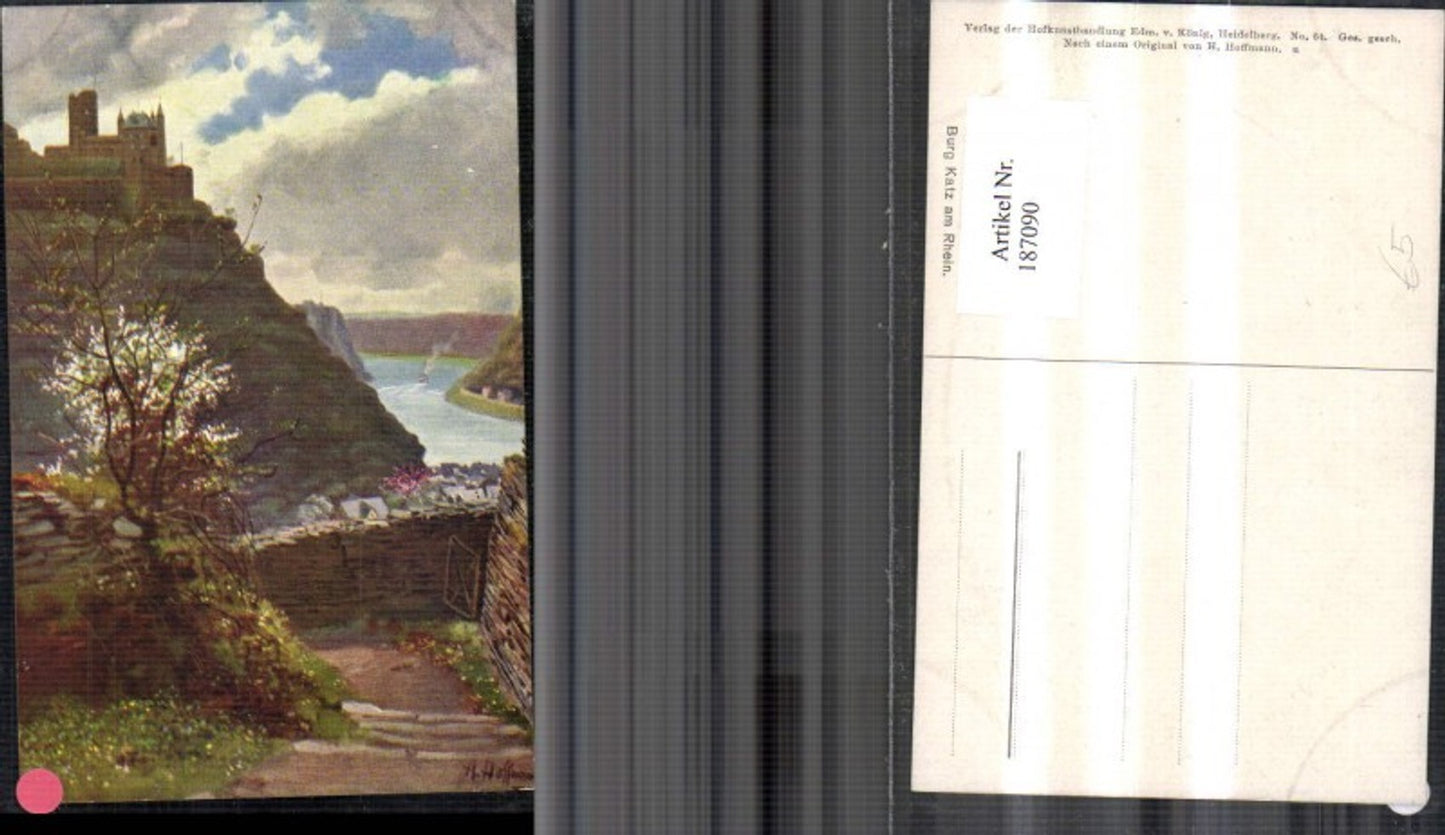187090,Künstler Ak Heinrich Hoffmann Burg Katz a. Rhein