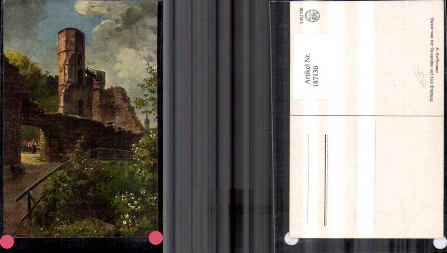 187130,Künstler Ak Heinrich Hoffmann Partie a. d. Burgruine a. d. Dilsberg