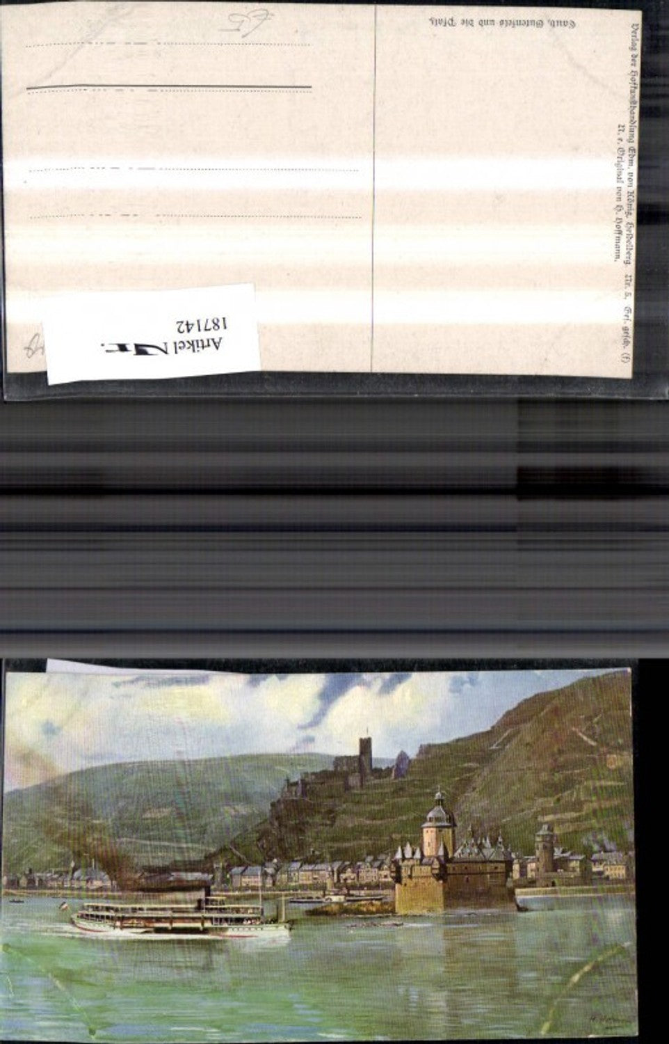187142,Künstler Ak Heinrich Hoffmann Kaub Gutenfels u. d. Pfalz