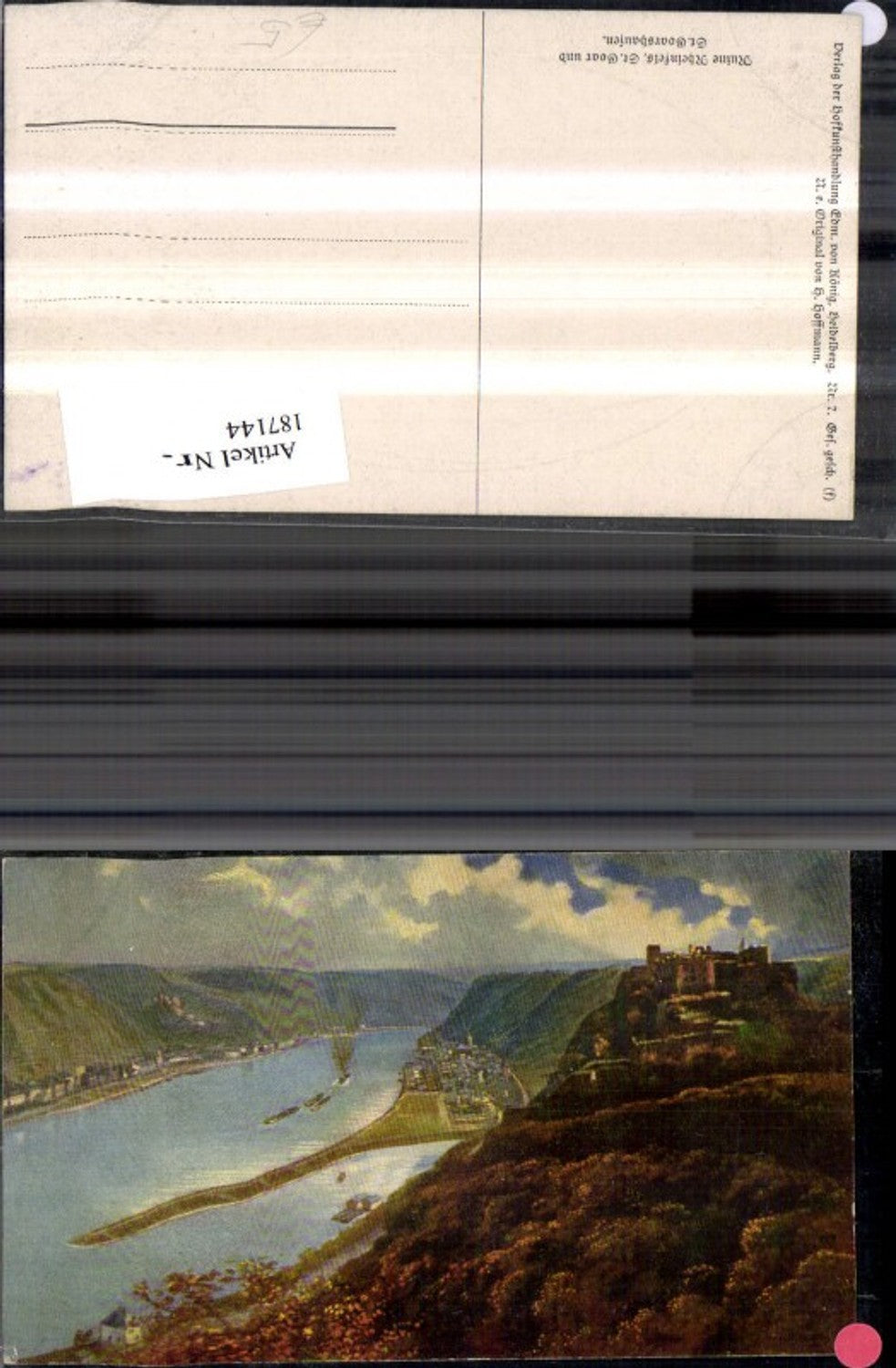 187144,Künstler Ak Heinrich Hoffmann Ruine Rheinfels St Goar u. St Goarshaufen