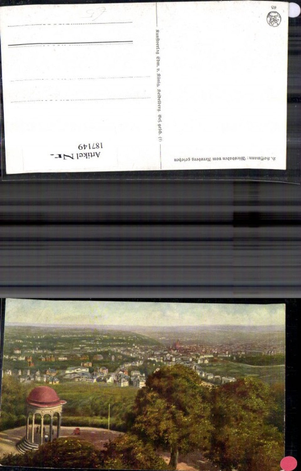 187149,Künstler Ak Heinrich Hoffmann Wiesbaden v. Neroberg gesehen