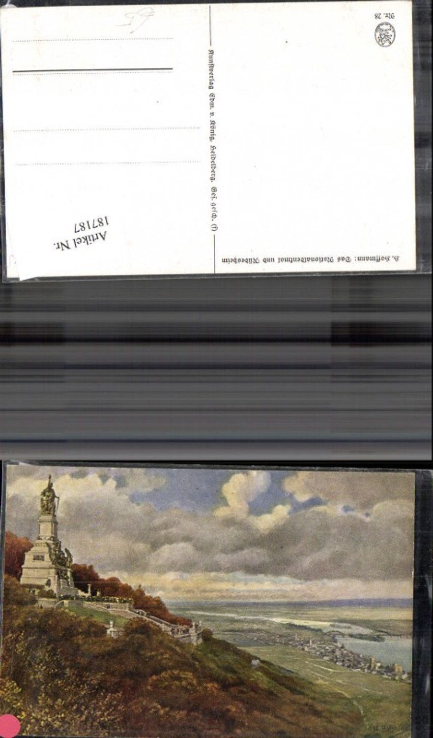 187187,Künstler Ak Heinrich Hoffmann Das Nationaldenkmal u. Rüdesheim