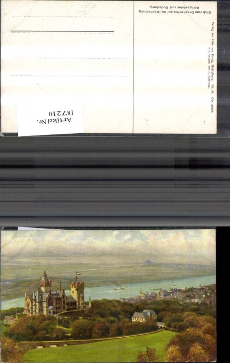 187210,Künstler Ak Heinrich Hoffmann Blick v. Drachenfels a. d. Drachenburg Königswinter u. Godesberg