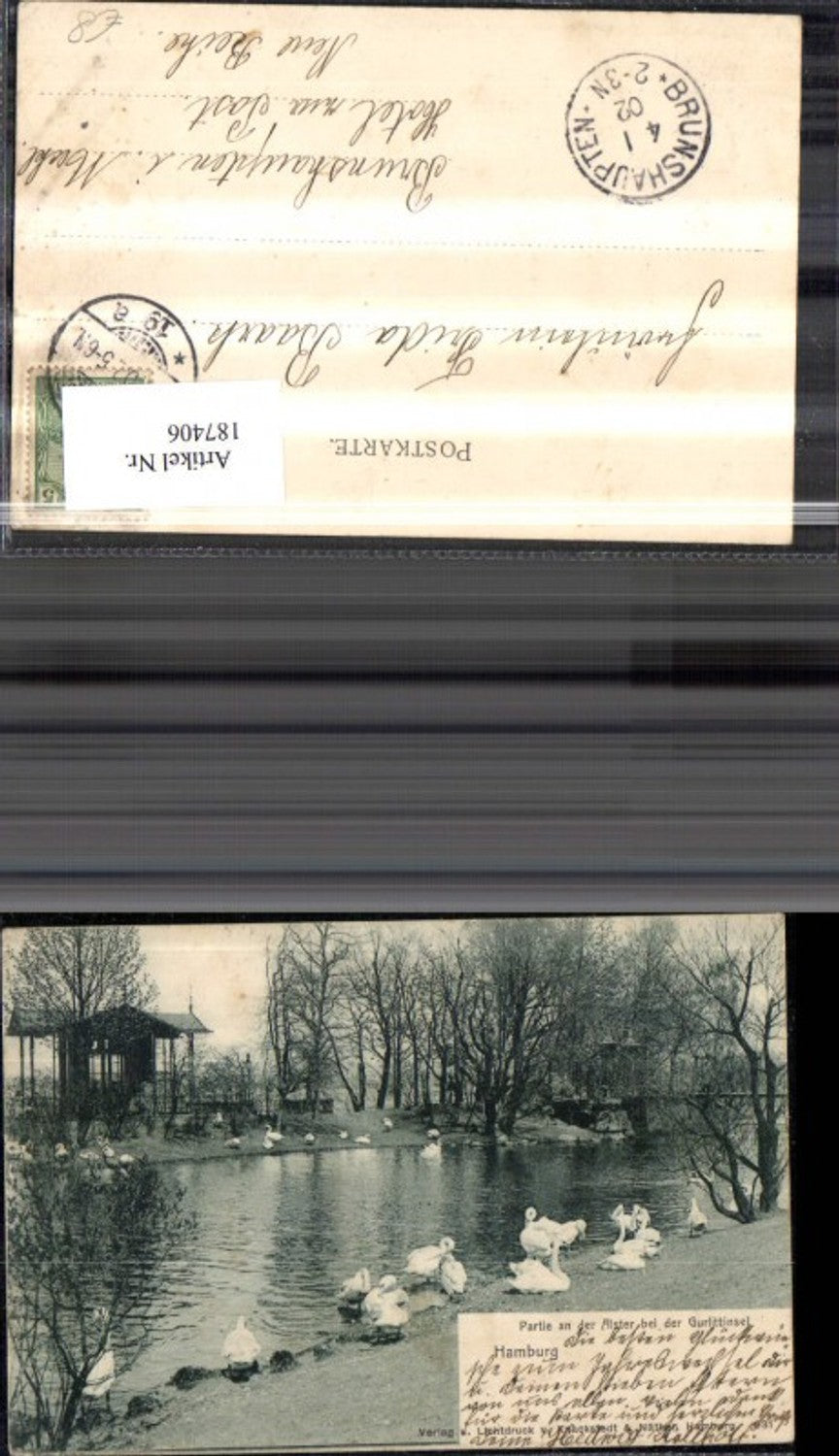 187406, Hamburg Partie ad Alster bd Gurlittinsel Swans