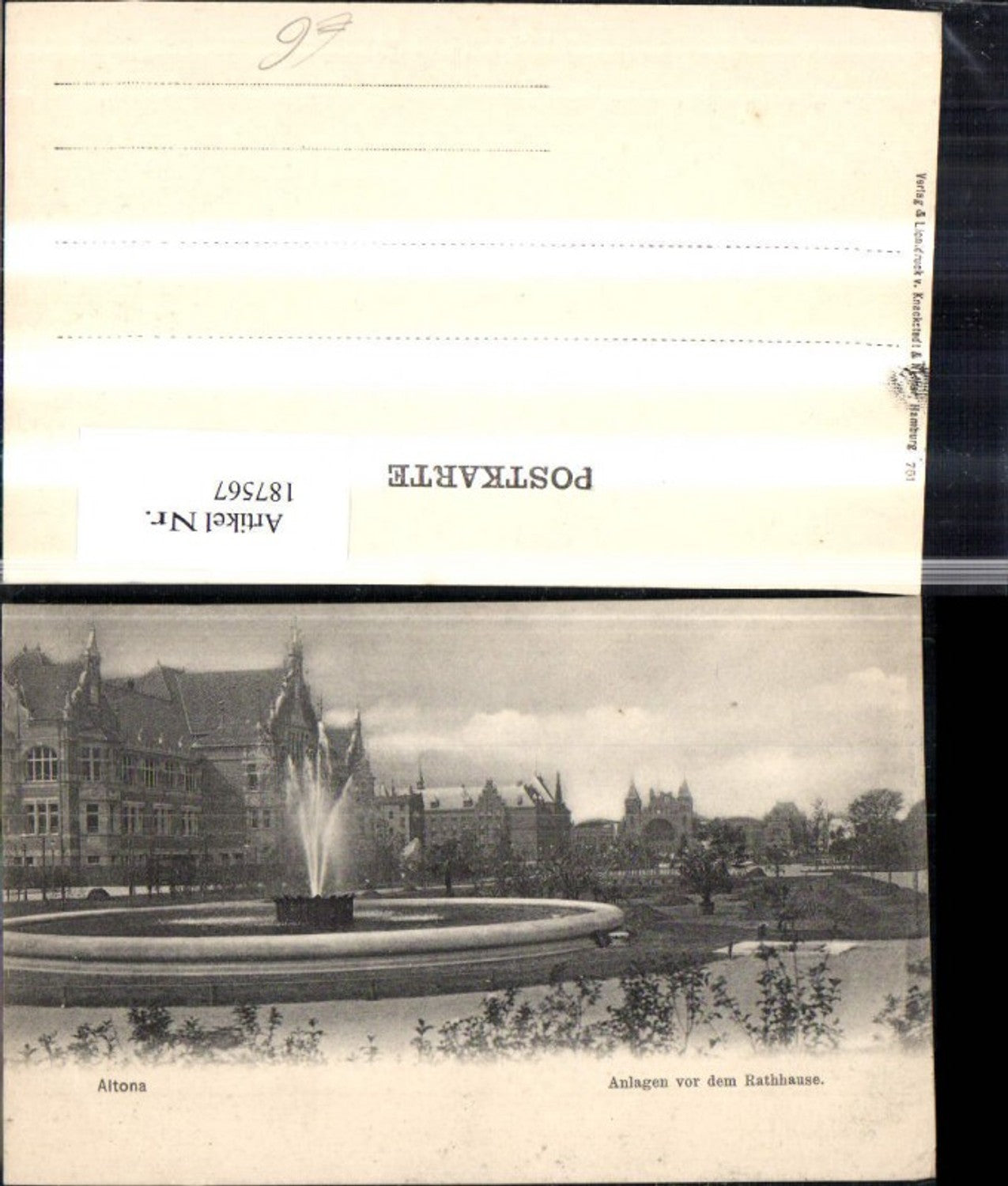187567,Hamburg Altona Anlagen v. d. Rathaus Springbrunnen Brunnen