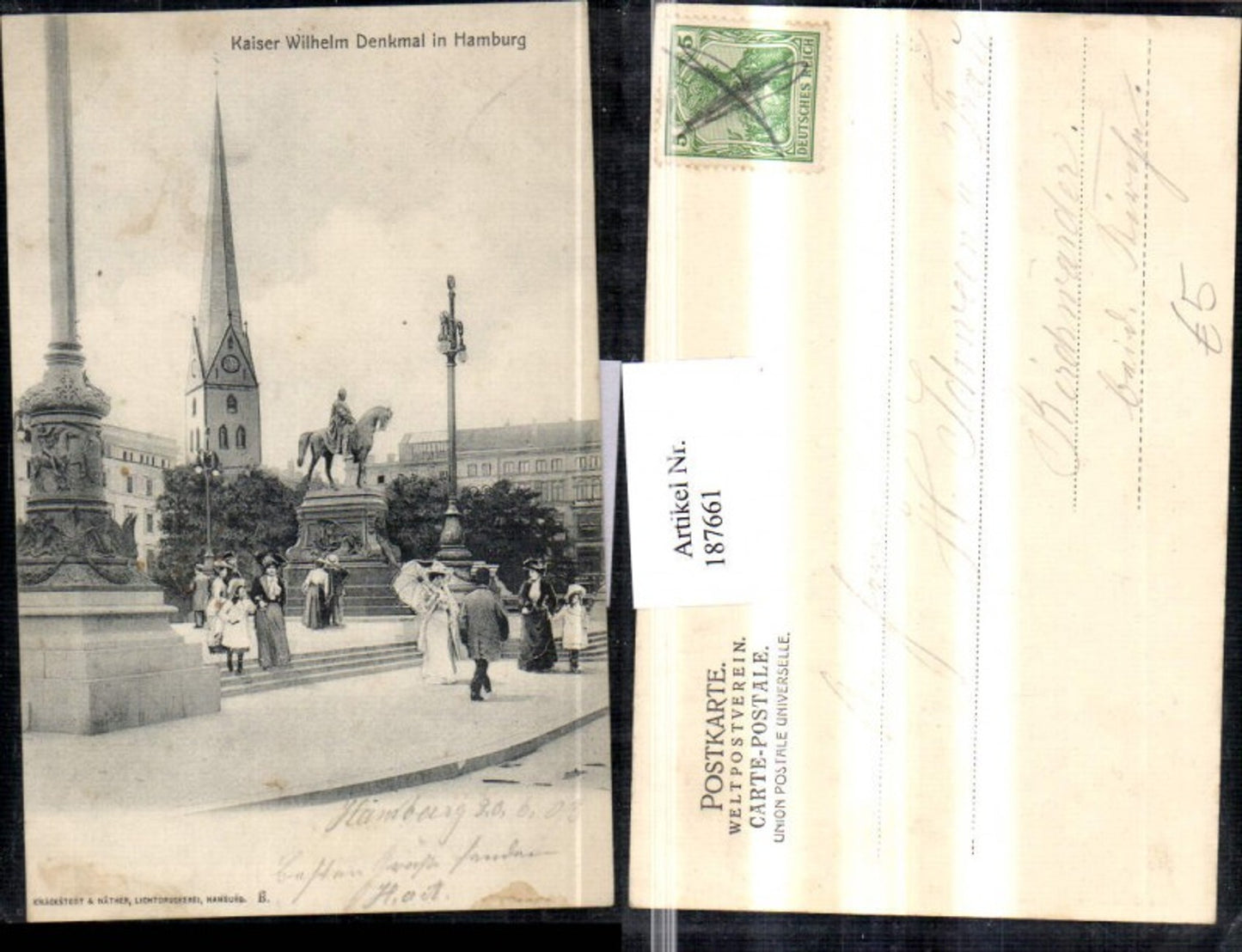 187661,Hamburg Kaiser Wilhelm Denkmal Leute