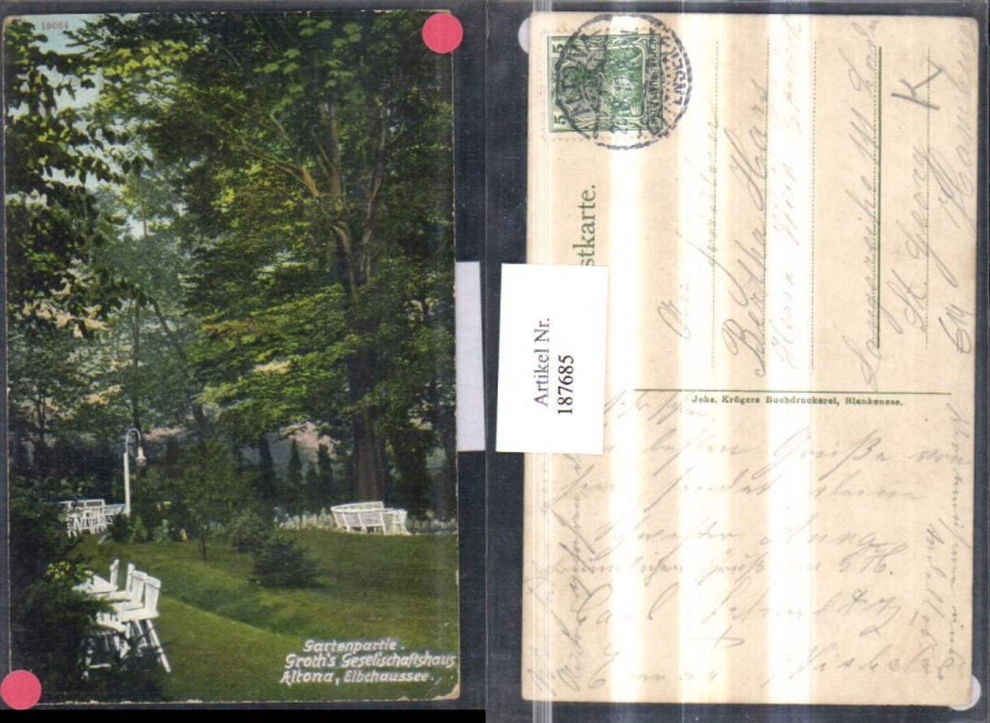 187685,Hamburg Altona Elbchaussee Gartenpartie Groth Gesellschaftshaus