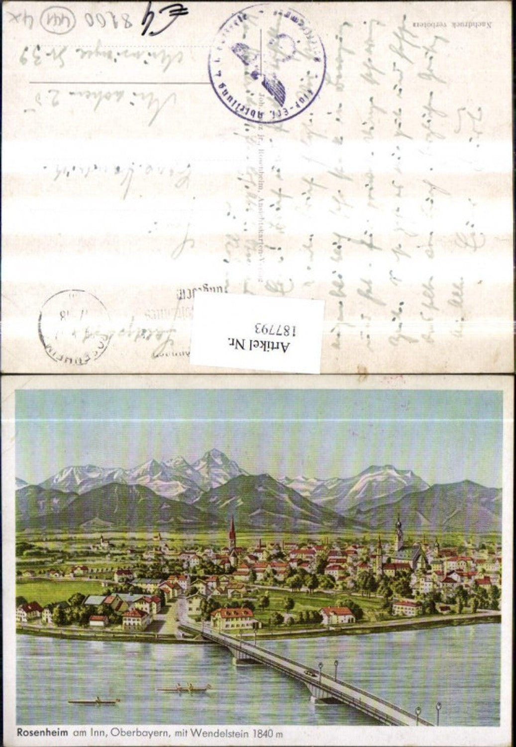 187793,Rosenheim a. Inn Totale Oberbayern m. Wendelstein Brücke