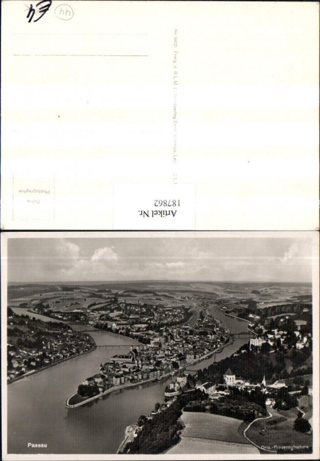 187862,Passau Totale Flugaufnahme