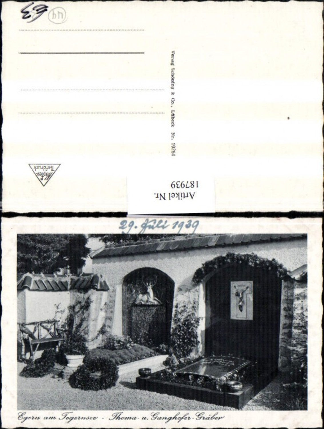 187939,Egern am Tegernsee Thoma u. Ganghofer Gräber