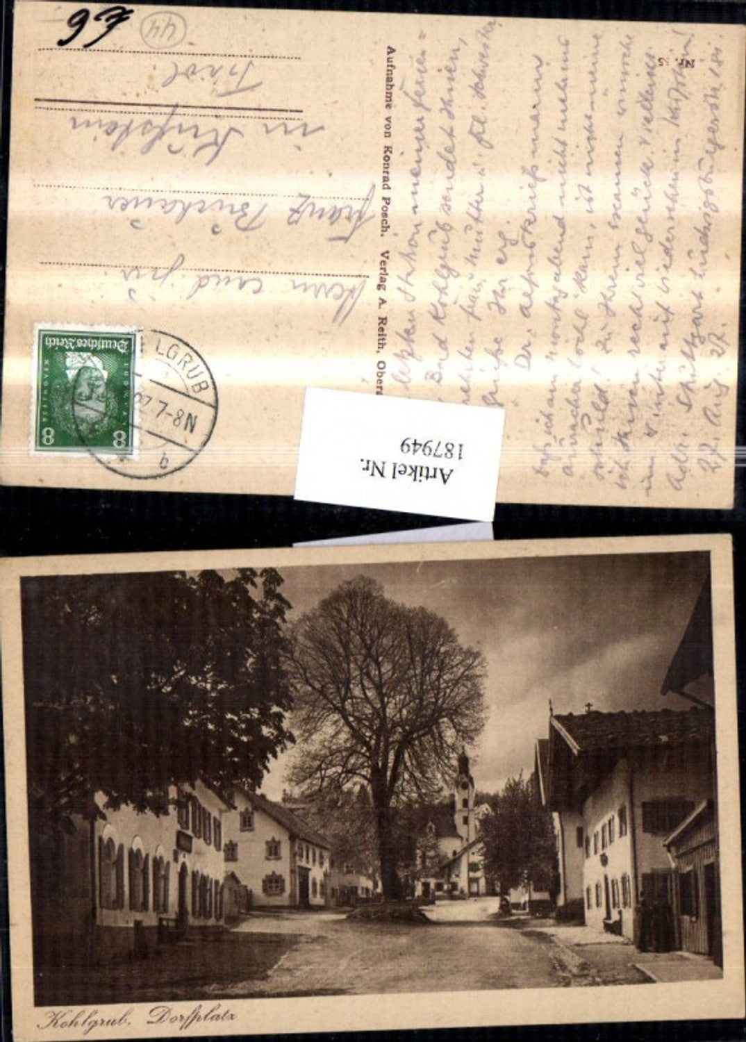 187949, Kohlgrub village square street view church