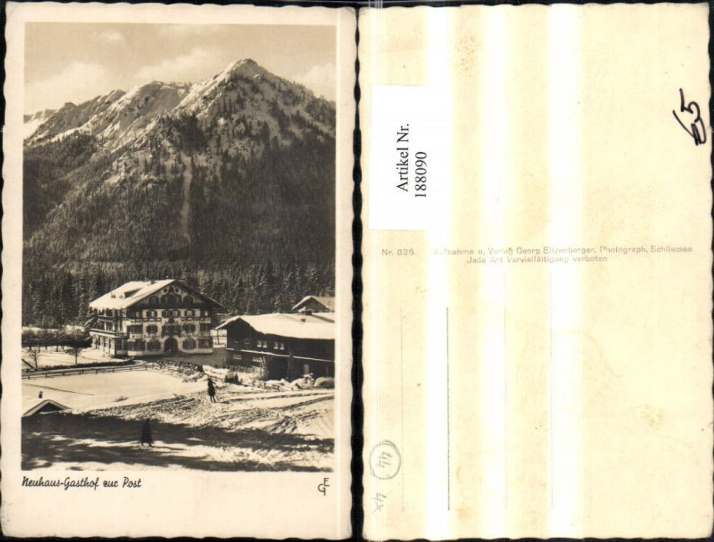 188090 Neuhaus Gasthof z. Post Winteransicht