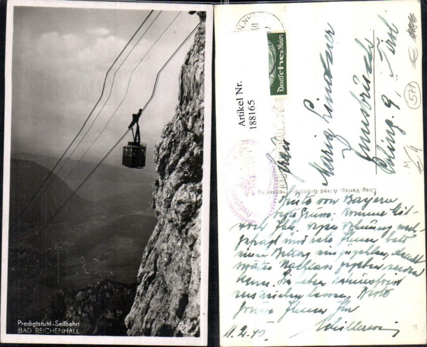 188165,Bad Reichenhall Foto Ak Predigtstuhl Seilbahn Bergbahn Gondel