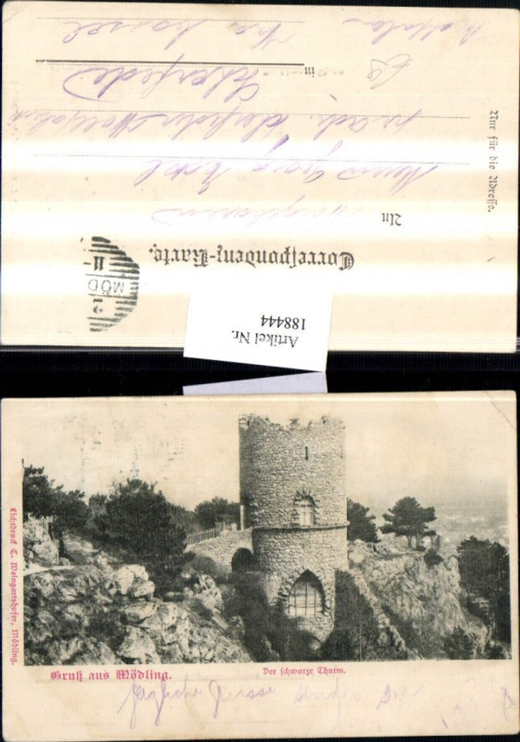 188444,Gruß aus Mödling Schwarzer Turm