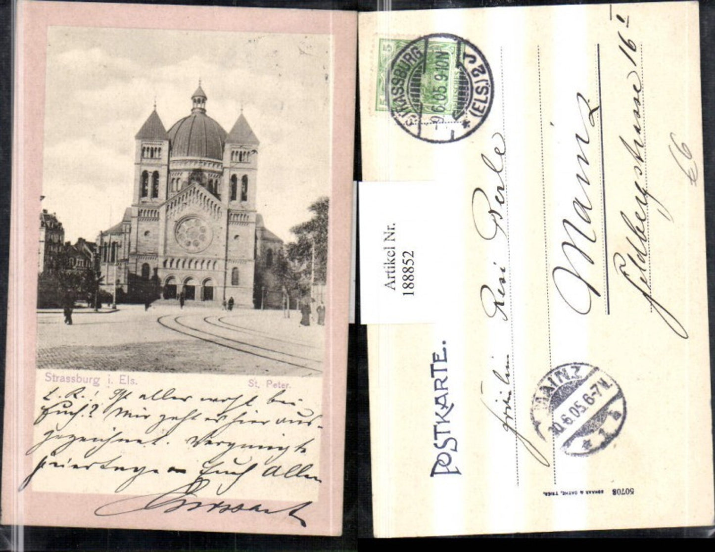 188852,Frankreich Strassburg i. Els. St. Peter Kirche Straßenansicht