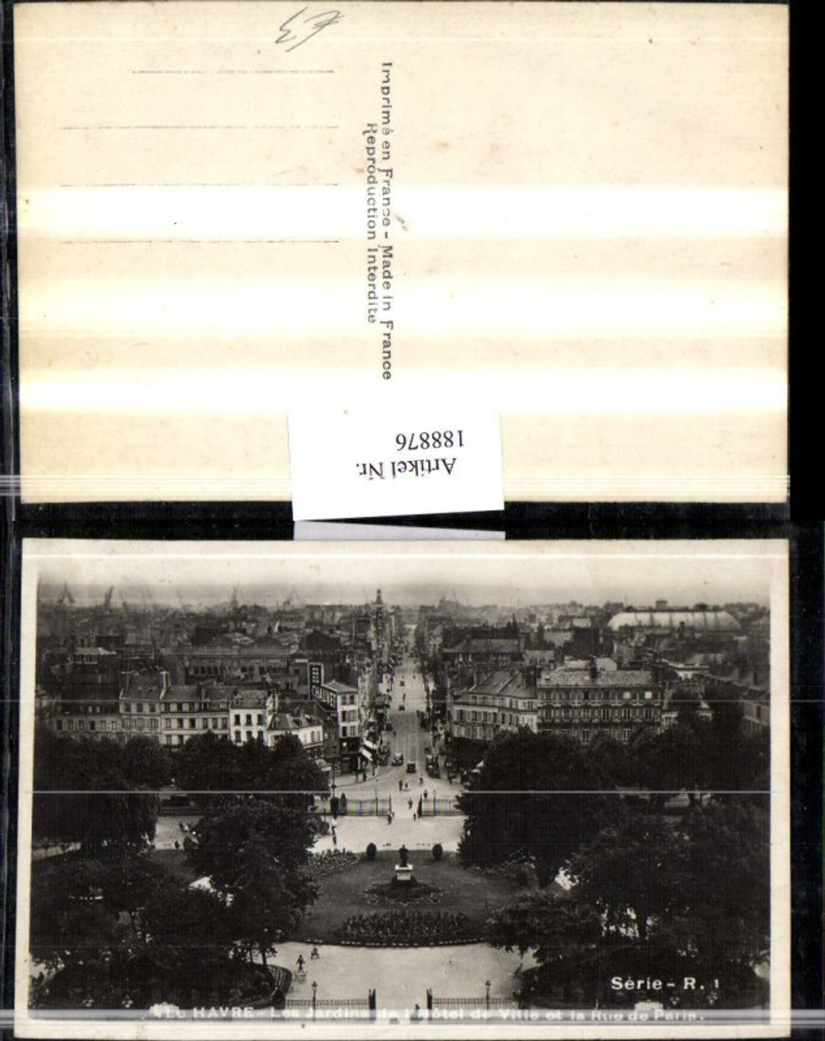 188876,Frankreich Le Havre Les Jardins de lHotel de Ville et la Rue de Paris Ortsansicht Straßenansicht