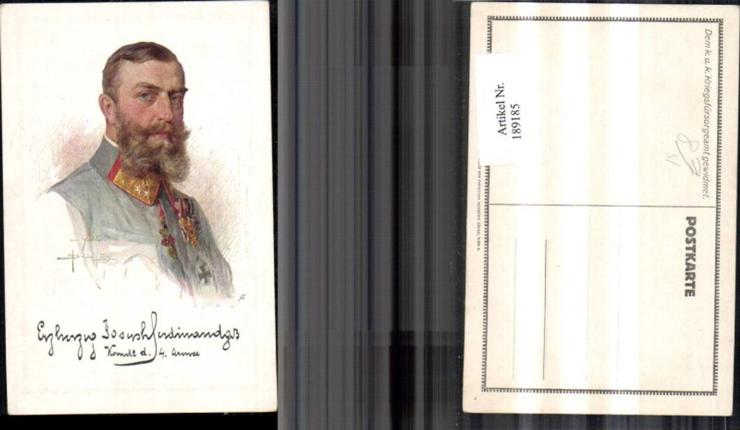 189185,Künstler Ak O. Brüch Erzherzog Joseph Ferdinand Kommandant d. 4 Armee