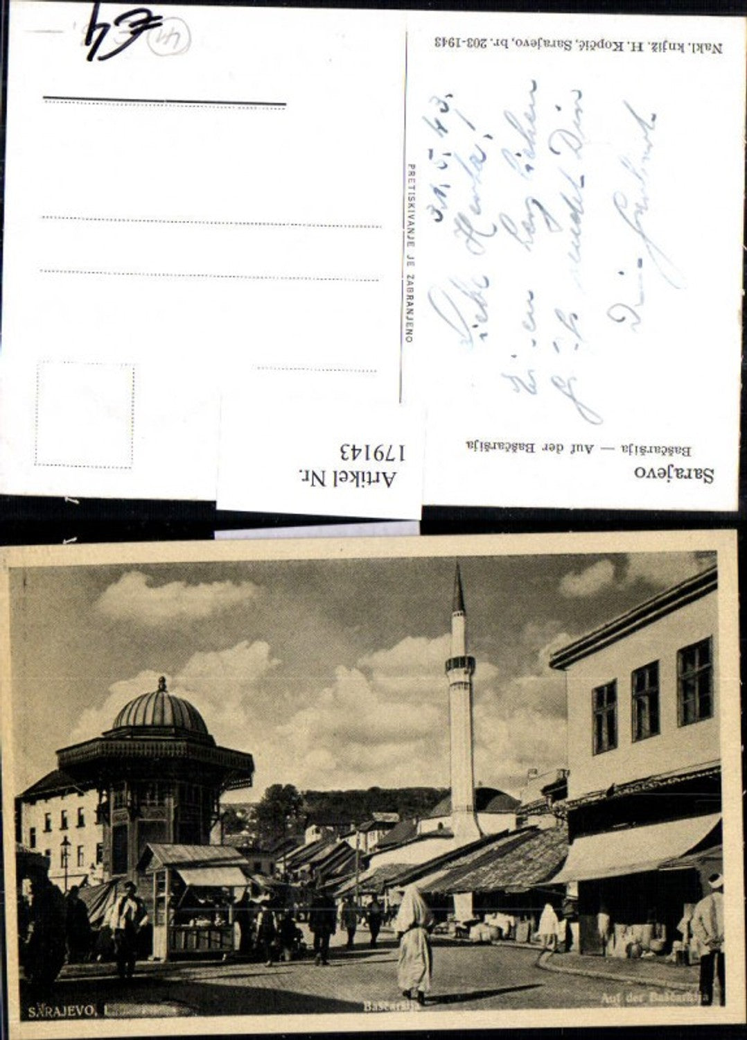 179143,Bosnien u. Herzegowina Sarajevo Auf d. Bascarsija Straßenansicht