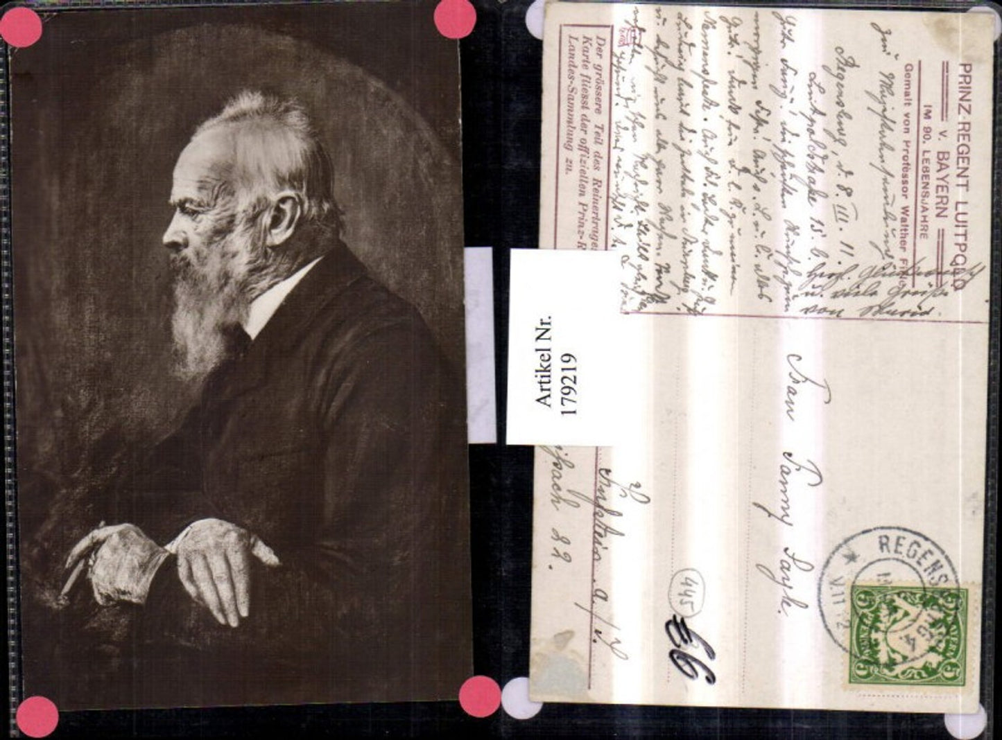 179219,Künstler AK Walther Firle Prinzregent Luitpold v. Bayern Portrait