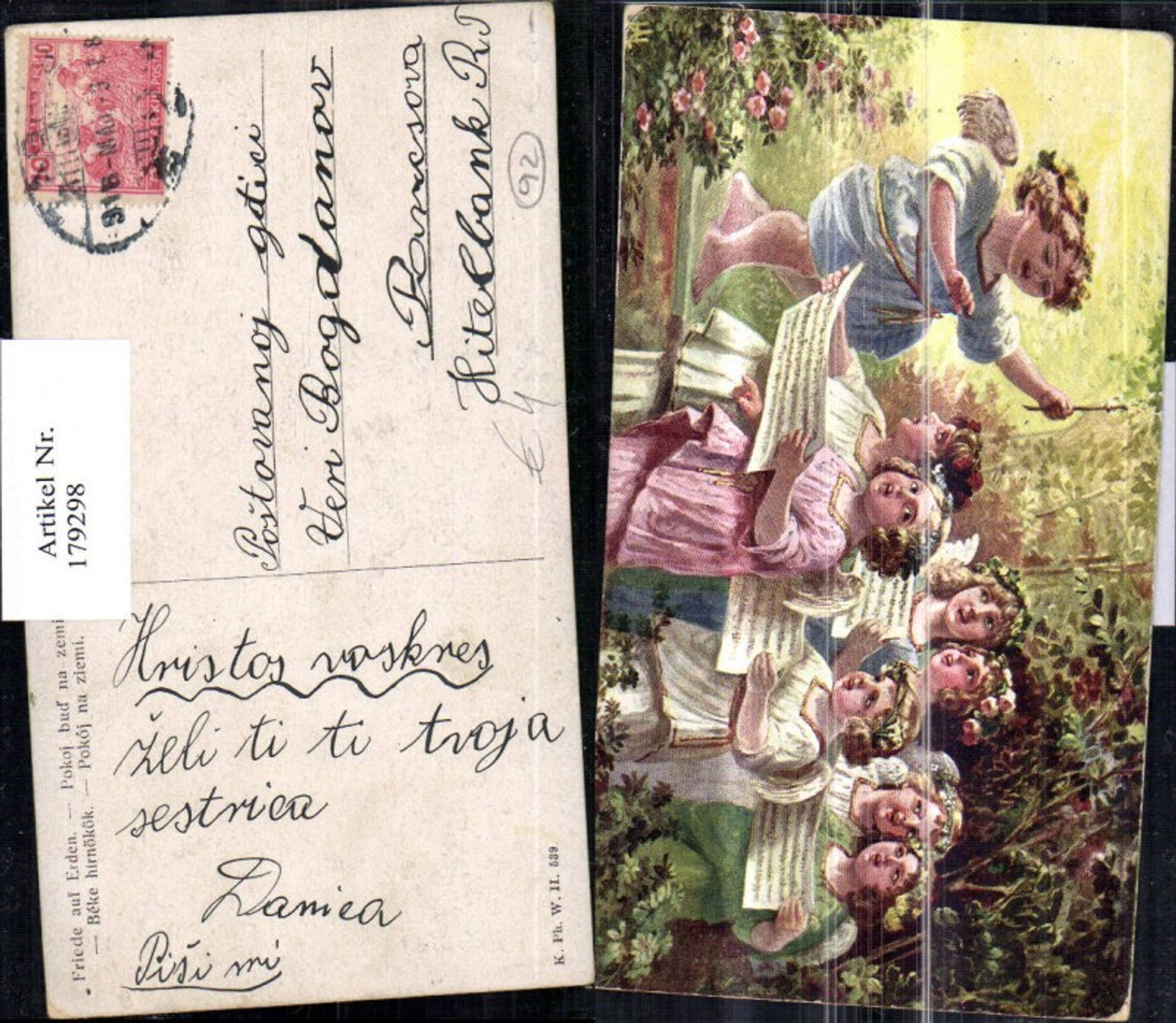 179298,Kinder Friede a. Erden Engel Chor Musik Singen