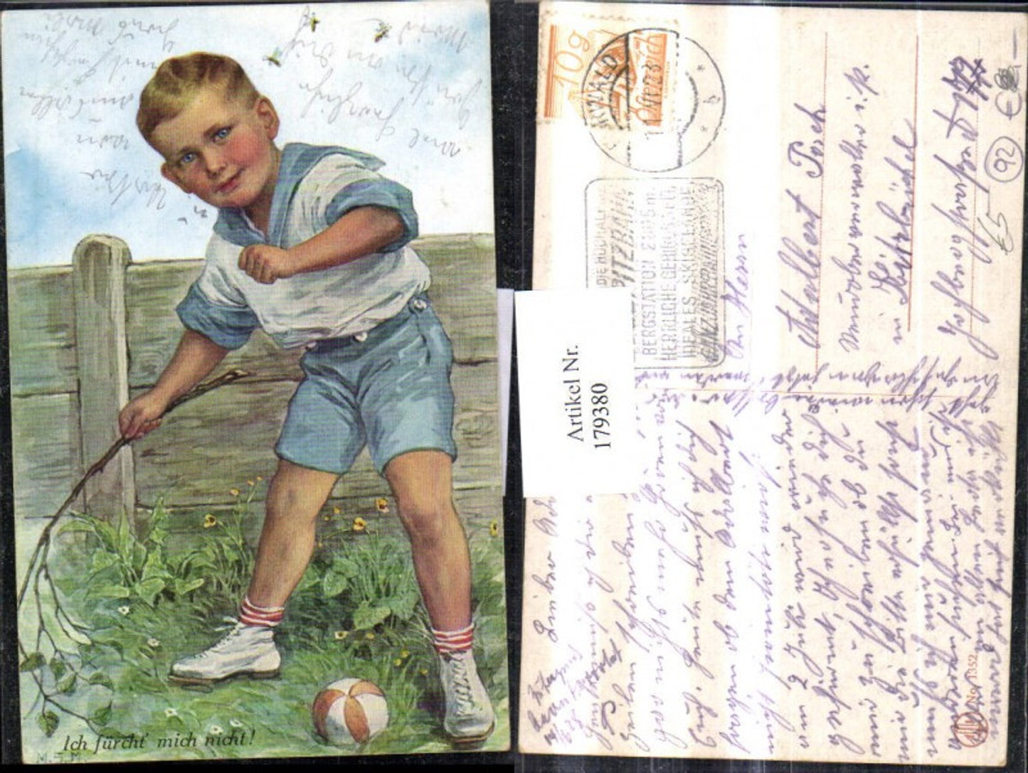 179380,Kinder Junge Bub Ich fürcht mich nicht Bienen Ball