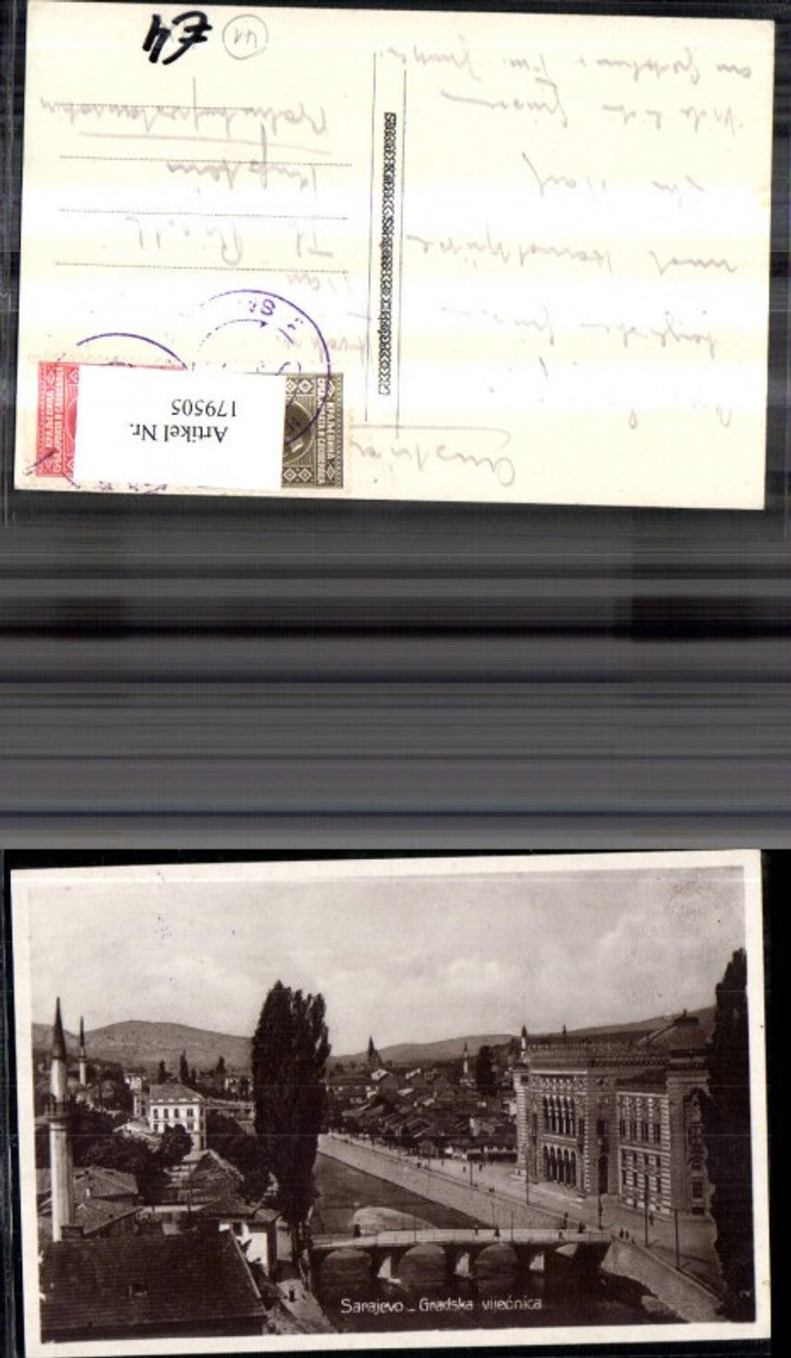 179505,Bosnien Sarajewo Gradska vijecnica Foto Ak