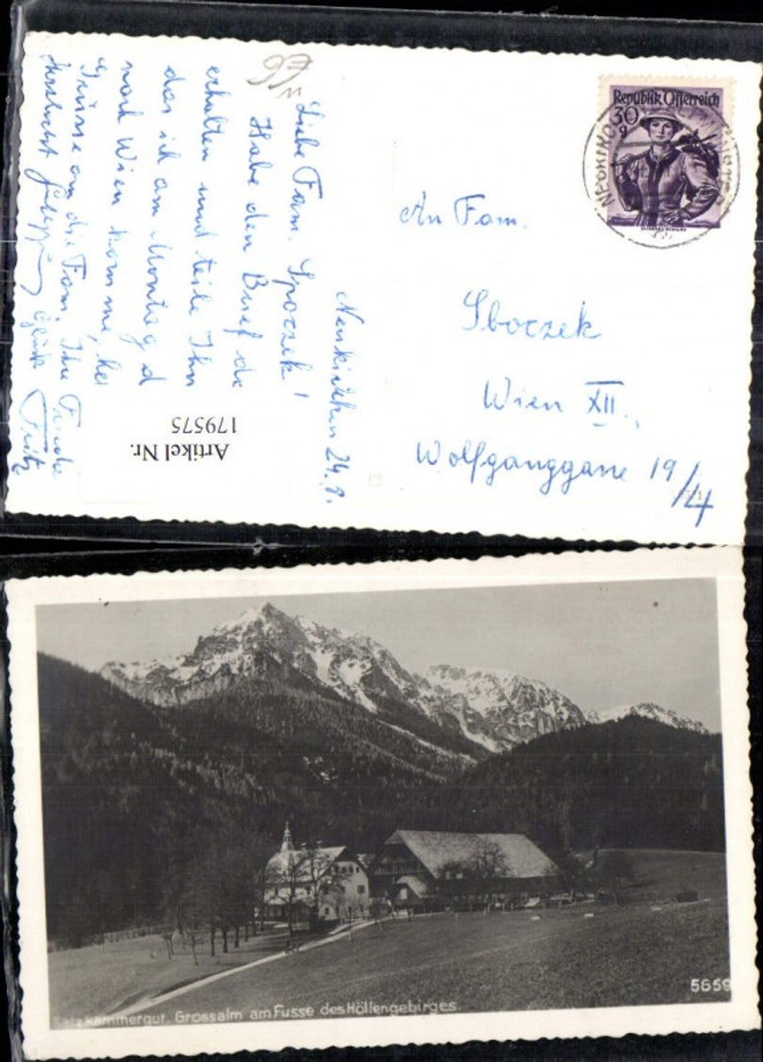 179575,Salzkammergut Foto Ak Grossalm a. Fusse d. Höllengebirges Neukirchen Altmünster