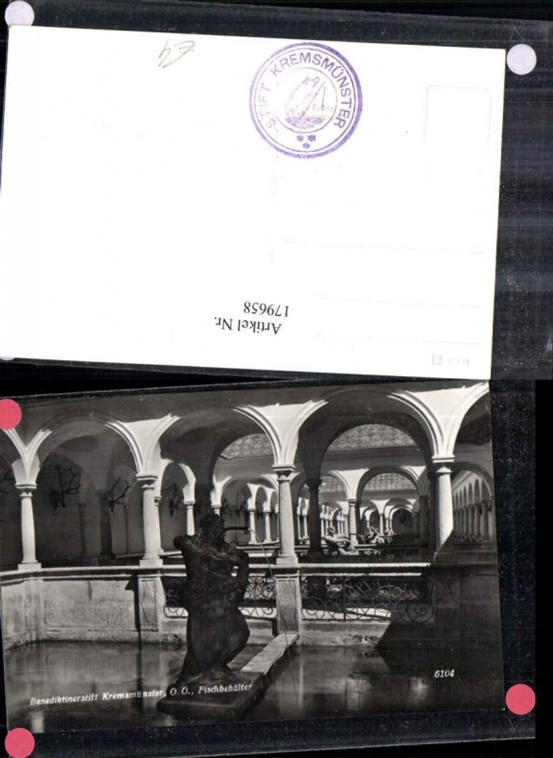 179658,Kremsmünster Benediktinerstift Stift Fischbehälter Innenansicht