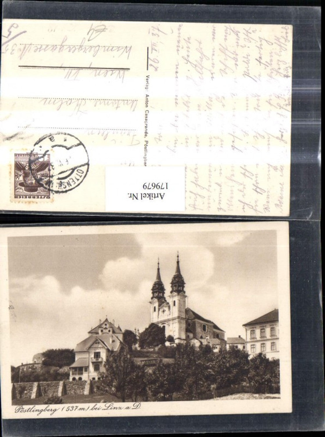 179679,Linz a. d. Donau Pöstlingberg Teilansicht Kirche